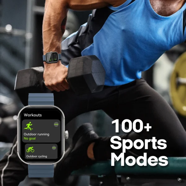3Plus MEGA Smart Watch with 2.02" AMOLED Display/Answer and Make Calls/Sleep Monitoring/Heart Rate/100+ Workout Modes/Quick Response/iPhone and Android