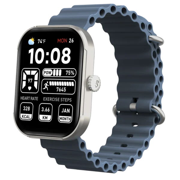 3Plus MEGA Smart Watch with 2.02" AMOLED Display/Answer and Make Calls/Sleep Monitoring/Heart Rate/100+ Workout Modes/Quick Response/iPhone and Android