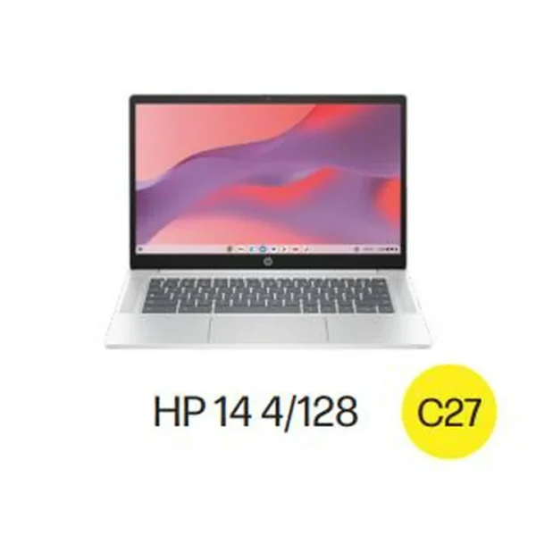 HP 14-inch HD Chromebook Laptop Intel N200 Processor 4GB RAM 128GB UFS Glacier Silver