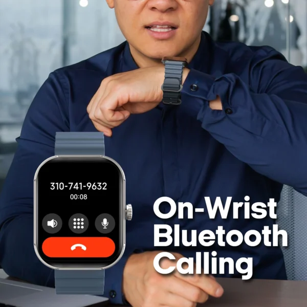 3Plus MEGA Smart Watch with 2.02" AMOLED Display/Answer and Make Calls/Sleep Monitoring/Heart Rate/100+ Workout Modes/Quick Response/iPhone and Android