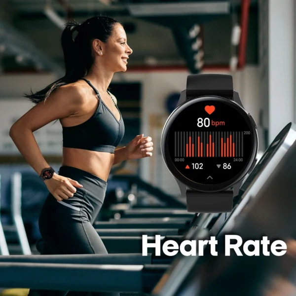 3Plus Callie Smart Watch with 1.43" Round Amoled Screen/Answer and Make Calls/Sleep Monitoring/Heart Rate/IP68 Waterproof/100 Workout Modes/Quick Response/iPhone and Android
