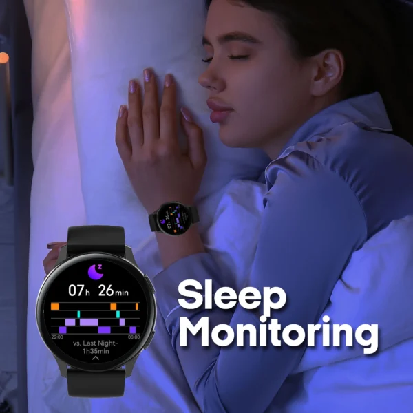 3Plus Callie Smart Watch with 1.43" Round Amoled Screen/Answer and Make Calls/Sleep Monitoring/Heart Rate/IP68 Waterproof/100 Workout Modes/Quick Response/iPhone and Android